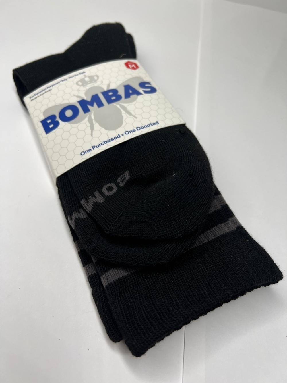 Bombas Sz M Unisex Black Calf Crew Socks New with Tags